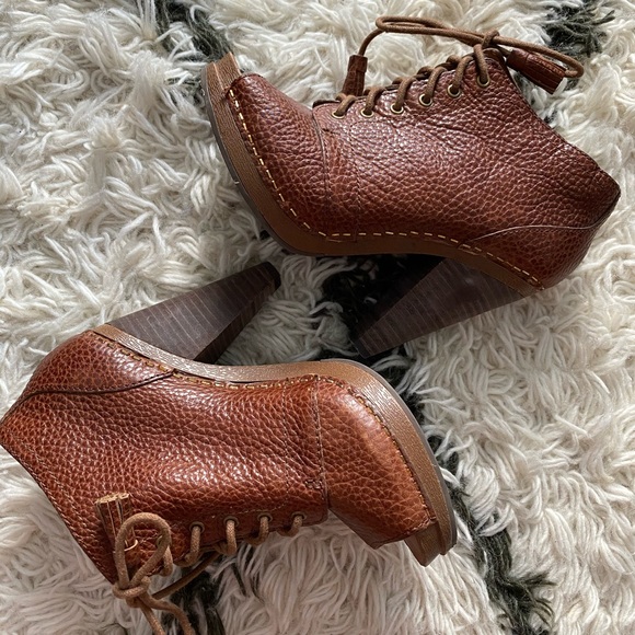 Lucky Brand Peep Toe Lace Up Booties - Picture 5 of 6